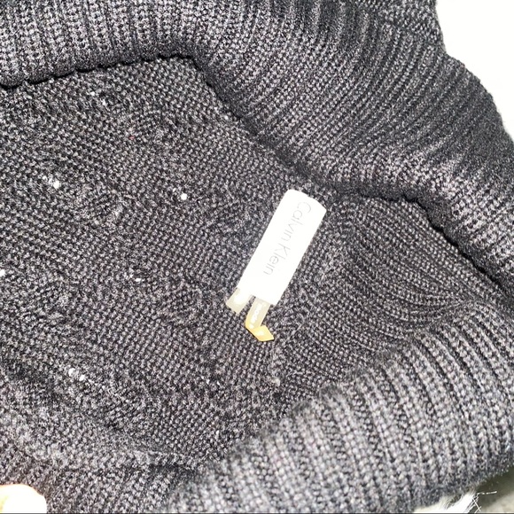 Shawl Collar black Knit Sweater Dress. Size M - Picture 6 of 11